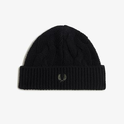 Lambswool Cable Beanie - Black Cfpu2438135-102