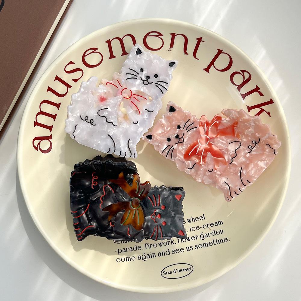 1pc New bow, cat scratch clip, cute and sweet shark clip, back of the head, ponytail clip, dished hair clip, hair accessory