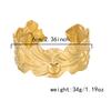 Chunky Gold Stainless Steel Wide Cuff Bracelet for Women Vintage Stamped Sun Coin Tribal Boho Bangle Waterproof Vacation Jewelry