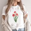 (Asian Size)T Clothing Love Flower 90s Cute Trend Casual Fashion Print Female Casual Women's Top Graphic Tee Short Sleeve T-shirt
