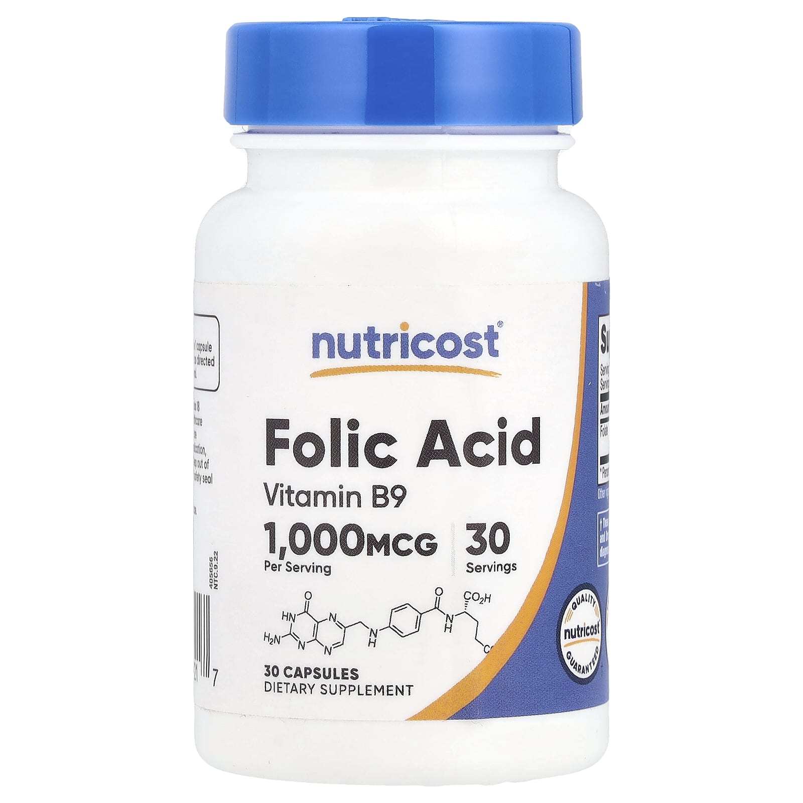 

Folic Acid, 1,000Mcg, 30 Capsules