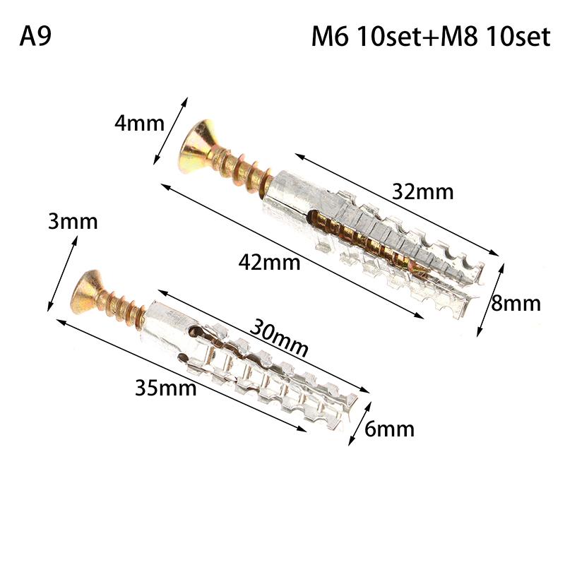 

M6/M8 Стальные анкеры для стен с насечками Металлическая распорная трубка Труба Саморез Дюбель для сверления Для креплений на бетонной стене