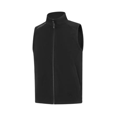 Men's Vests Men's Black Stand Collar Moderate Straight Fit