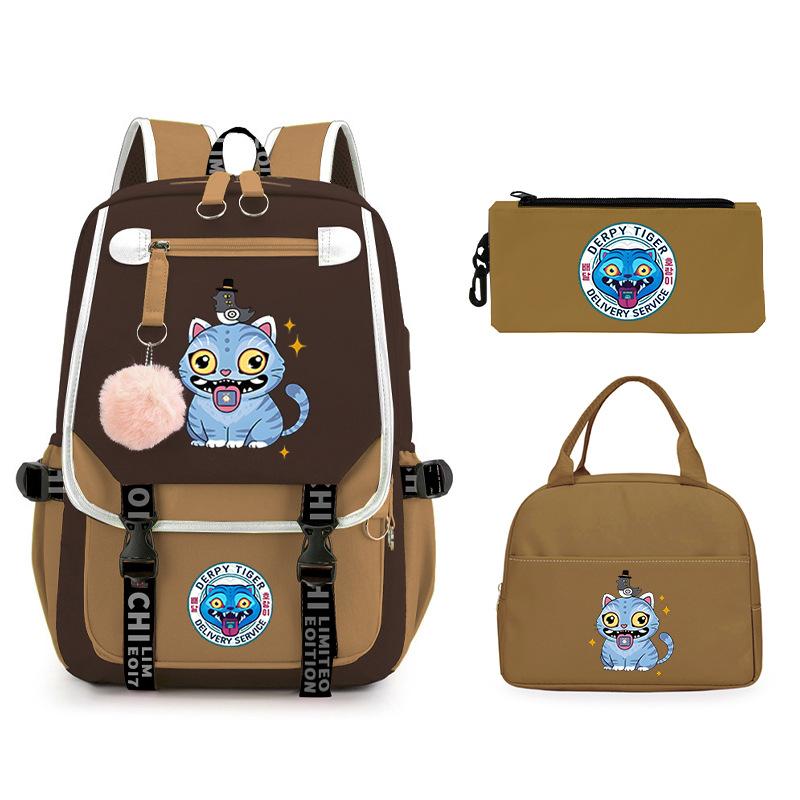 The Witch Hunter Girl Group Has the Same Peripheral Cartoon Korean Version Schoolbag Set, Cross-border Campus Trend, Primary and Secondary School