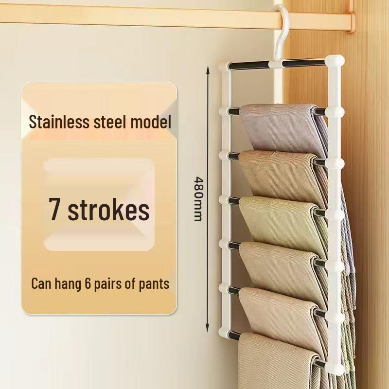 

Multi-layer Foldable Pants Rack: Space-Saving, Seamless Hanging Storage for Towels and Clothes OPP Bag