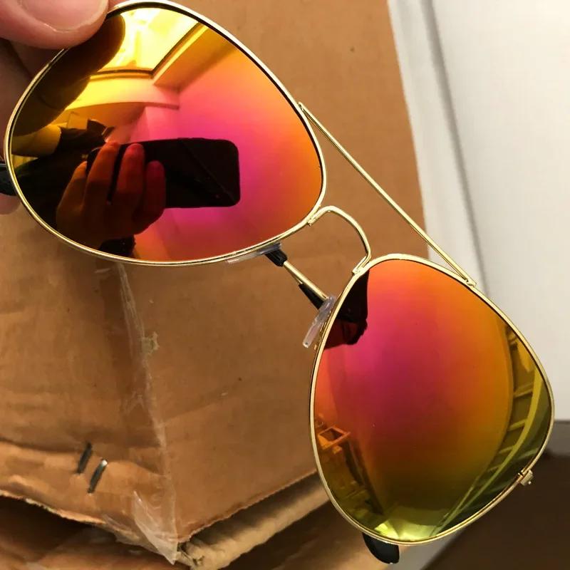 Fashion Sunglasses for Women Men Pilot Round Gradient Mirror Outdoor Driving Glasses UV Protection