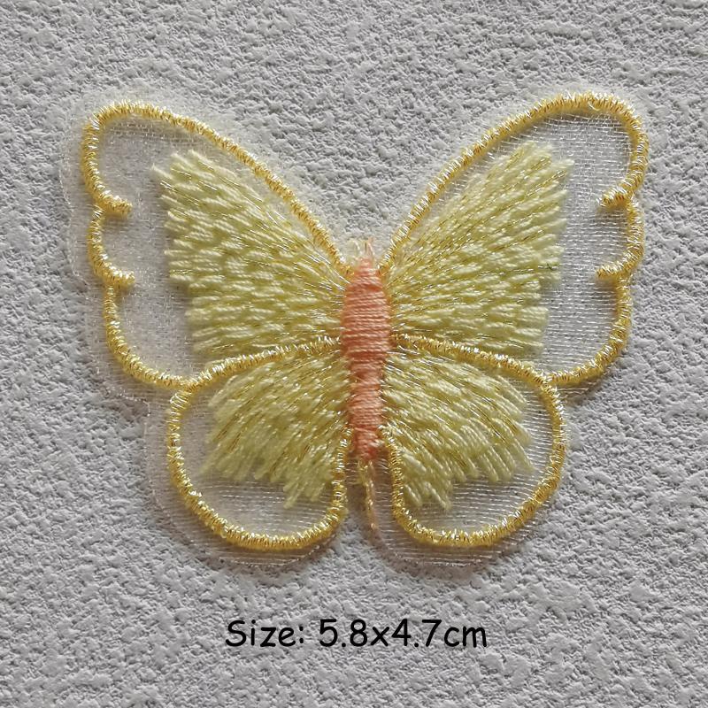 

Полноцветная бабочка, термонаклейка, модная вышивка, термонашивка, аксессуар для одежды, ткань «сделай сам», теплопередача 5.8x4.7 cm