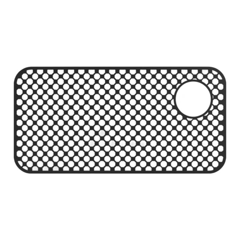 Covorașe antiderapante din silicon pentru chiuveta de bucătărie cu structură cu găuri deschise pentru spălarea vaselor, scurgerea eficientă a apei, previne zgârieturile pe ustensile