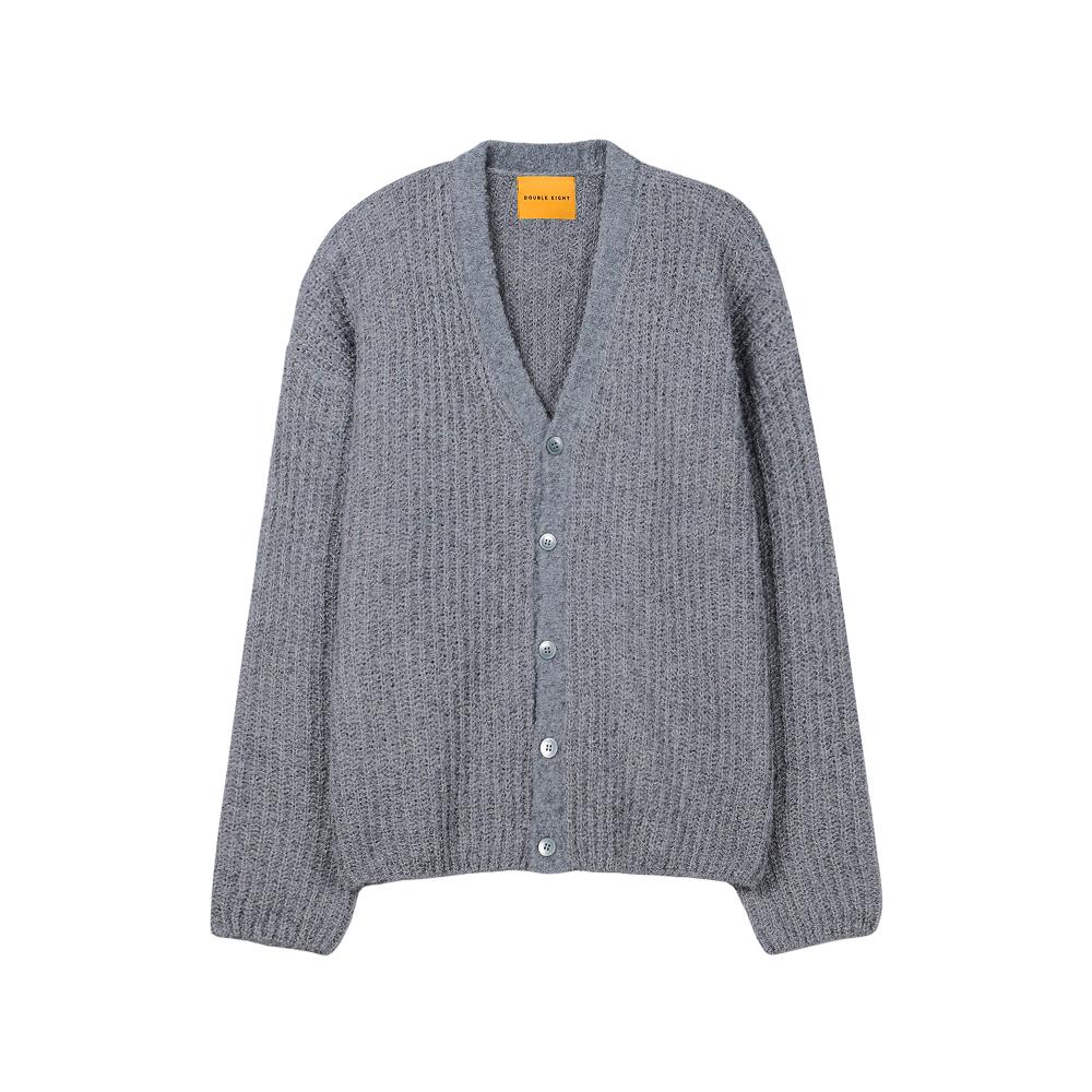 Double Eight Hairy Knit Cardigan (Gray)
