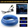 Universal Car LED Wire String Strip Interior Decorative Atmosphere Light Blue 5M