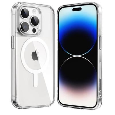 Transparente Hülle für iPhone 15 PRO MAX - Silikon mit integriertem magnetischem Kreis Phonillico®