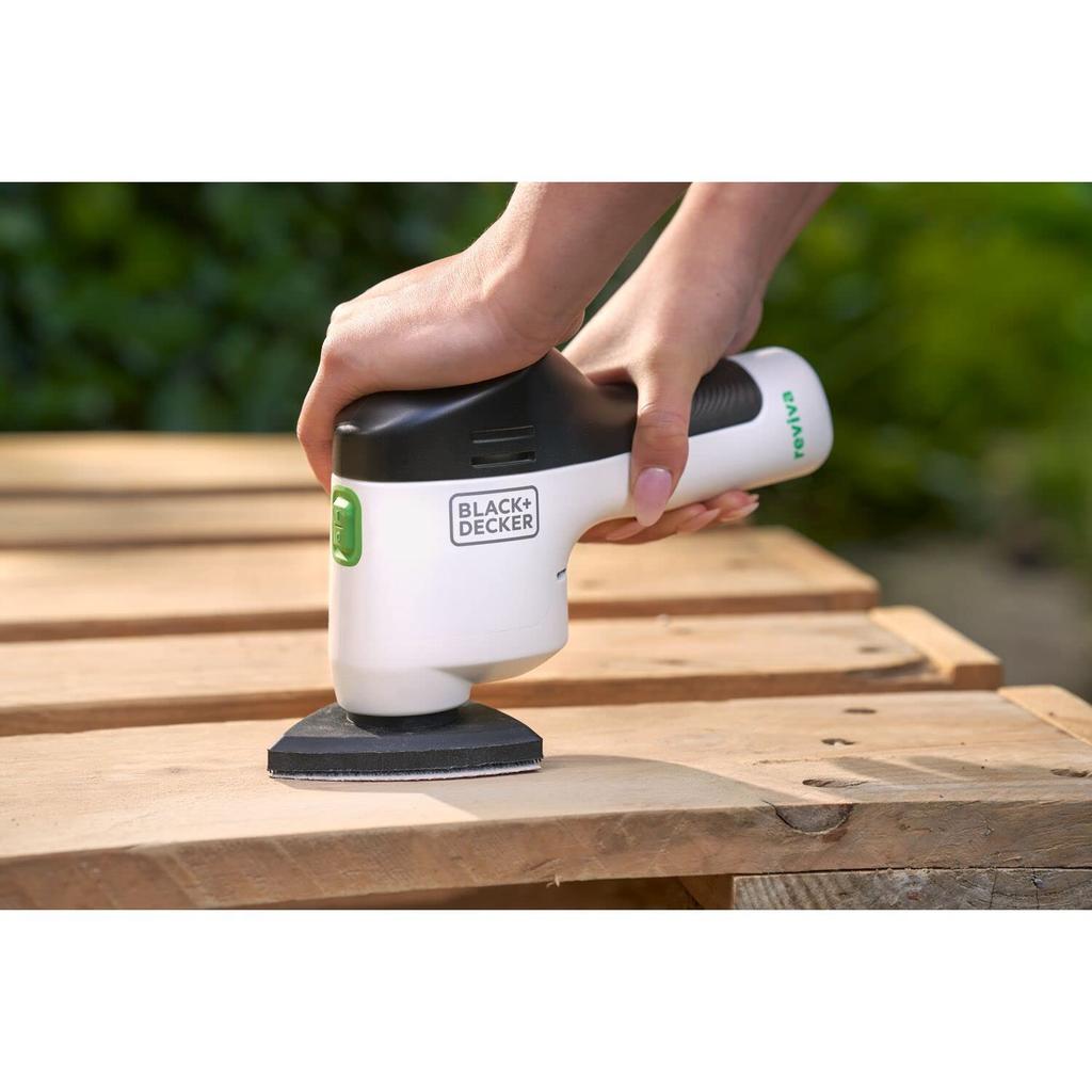 Reviva Cordless Made with Recycled Power Sanding Sustainable SDG BLACK+DECKER Sander, 10.8V, Materials, Tool, Tool, Dust-Proof Switch, DIY,