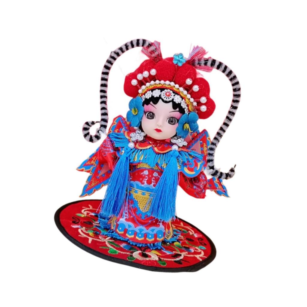 13cm Peking Opera Character MU Guiying Doll Chinese Statue Decorative Tabletop Ornament for Indoor Space Decor Multipurpose