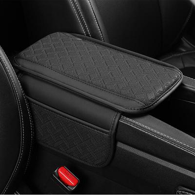 Höhenpolster für die Armlehne im Auto mit seitlichen Aufbewahrungstaschen. Armlehnenstützkissen für die Armlehne im Auto. Schutzpolster für den Fahrzeuginnenraum