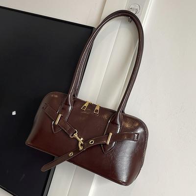 High End Niche Bag Autumn and Winter New Korean Style Fashionable Shell Bag Retro Hand Held One-shoulder Slant Straddle Women's Bag