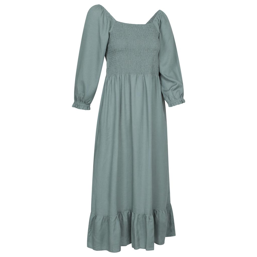 Mountain Warehouse Womens/Ladies Cadiz Shirred Long-Sleeved Midi Dress