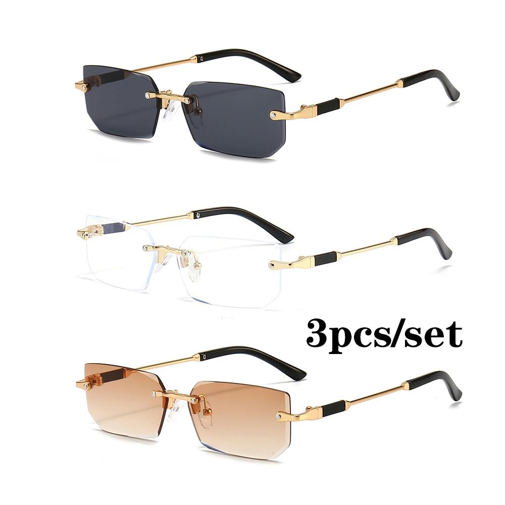 Ochelari de Soare la Modă Dreptunghiulari Fără Ramă Populari Femei Bărbați Nuanțe Ochelari de Soare Pătrați Mici Pentru Femei Bărbați Vară Călătorii Oculos