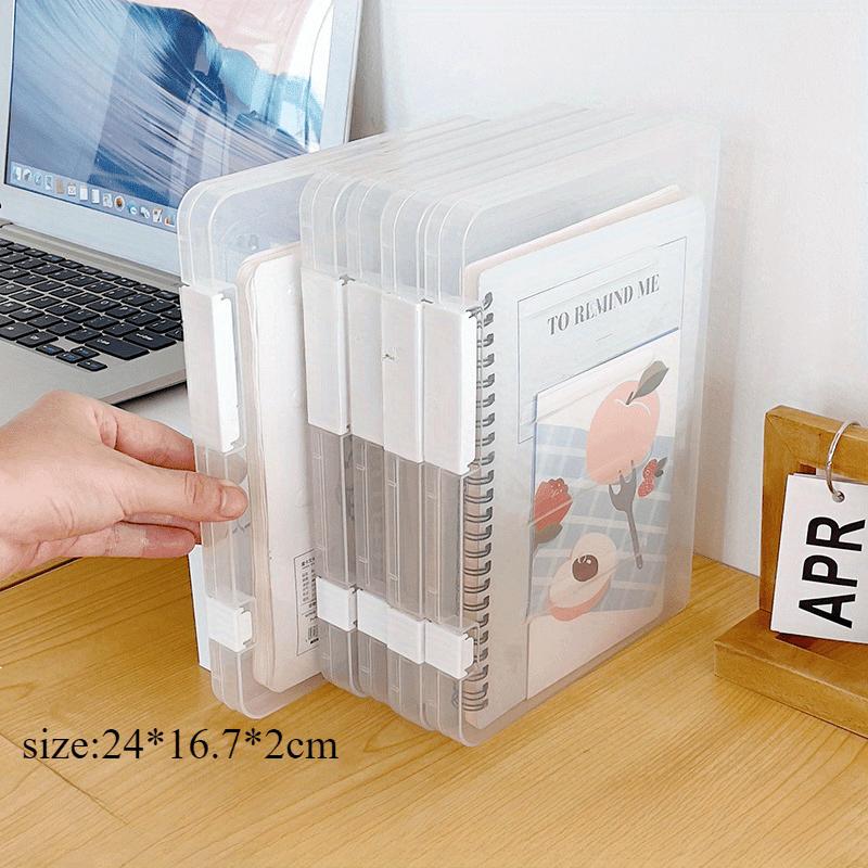 1pc A4 File Storage Box Transparent File Contract Classification Bills Sorting Office Document Case Organizer Supplies Dustproof Box