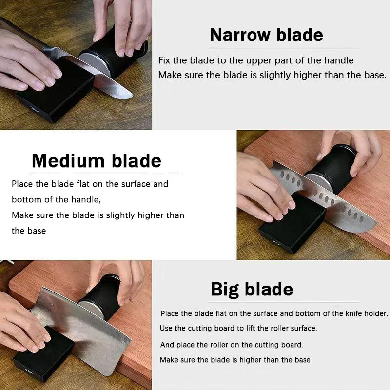 Rolling Knife Sharpener Double Sided Diamond Sharpening Stone 15/20° Degree Magnetic Roller Angle Sharpening Chef Kitchen Knives