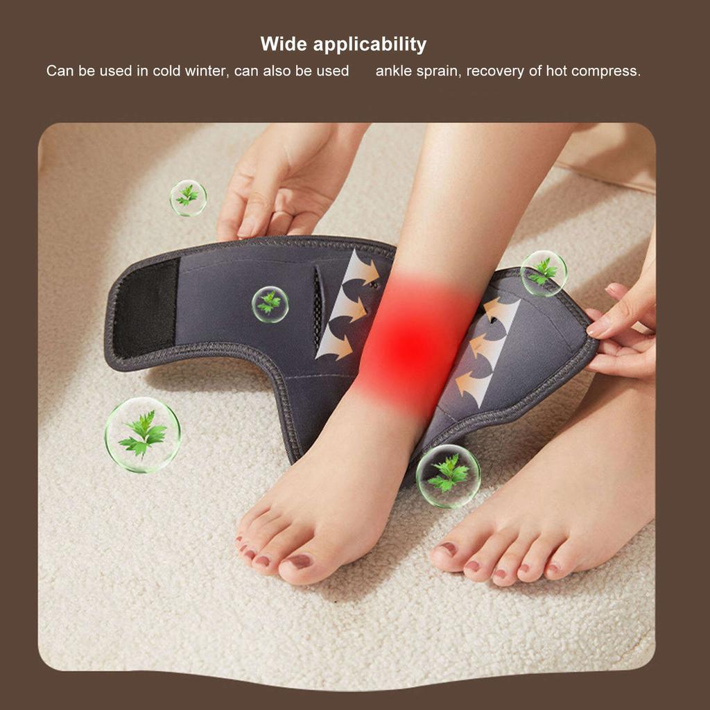 Electric Heated Ankle Brace 3 Levels Adjustable Ankle Heating Pad 1200mAh Rechargeable Heated Ankle Warmer for Injury