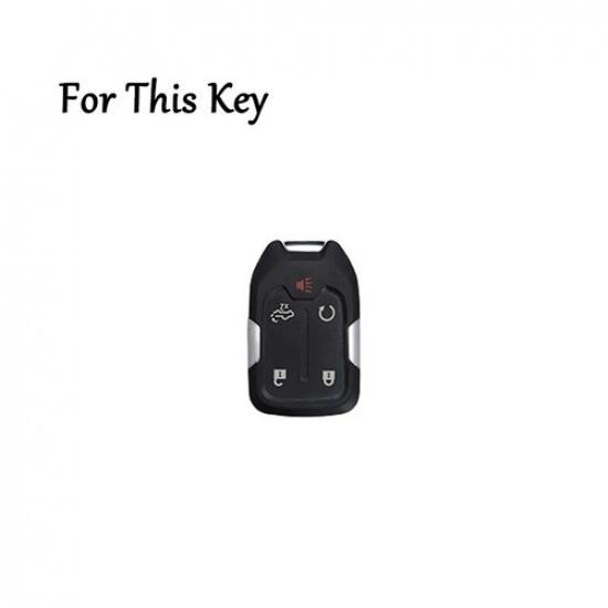 Genuine Leather Car Key Fob Case Cover For Chevy Silverado For GMC Sierra Terrai