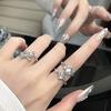 Niche Dripping Oil Design Cold Wind Irregular French Fold High-End Ring Female Dark Wind Open Ring