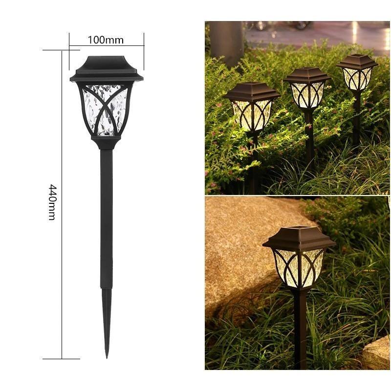 LED Solar Lawn Lights Outdoor Waterproof Garden Pathway Lamps Warm Light for Villa Courtyard Landscape Decoration  Garden Light
