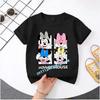 New Mickey Minnie childrens pure cotton shortsleeved boys sports shirt girls casual top with cartoon print summer Tshirt