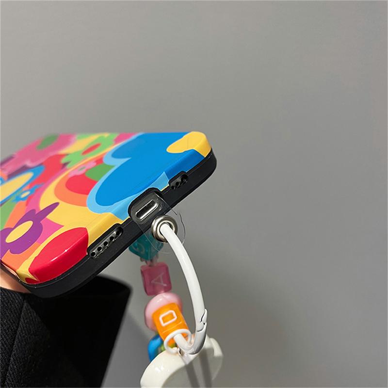 Husă pentru telefon cu pandantiv floarea-soarelui, floarea soarelui, drăguță, coreeană, pentru Iphone 14 13 12 11 Pro Max X Xs Xr 7 8 Plus Husă moale rezistentă la șocuri