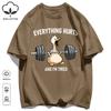 The Great Goose Striving For Fitness T-Shirt Unisex Loose Cotton Tee Trendy Summer Short Sleeve Unisex All-Match Hip Hop Clothing