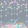 Laser Mirror Paper Star Dot Garland for Wedding Kids 1st Mermaid Birthday Party Decoration Baby Shower Christmas Hanging Banner