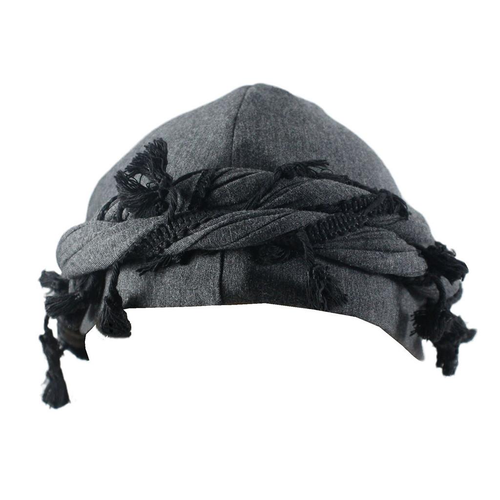 Fabric Casual Beanie Hat With Tassels For Men And Women Winter Wear