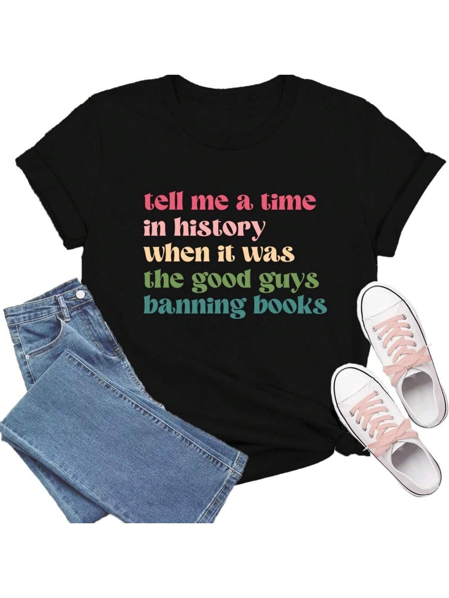 Book Shirts For Women Book Lover T-Shirt Reading Tee Teacher Tops S