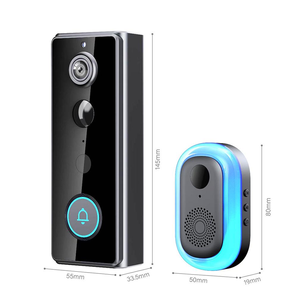 M18 Graffiti Smart Doorbell with Real-time Mobile Monitoring, Two-way Intercom, PIR Motion Detection, and IP65 Waterproof.
