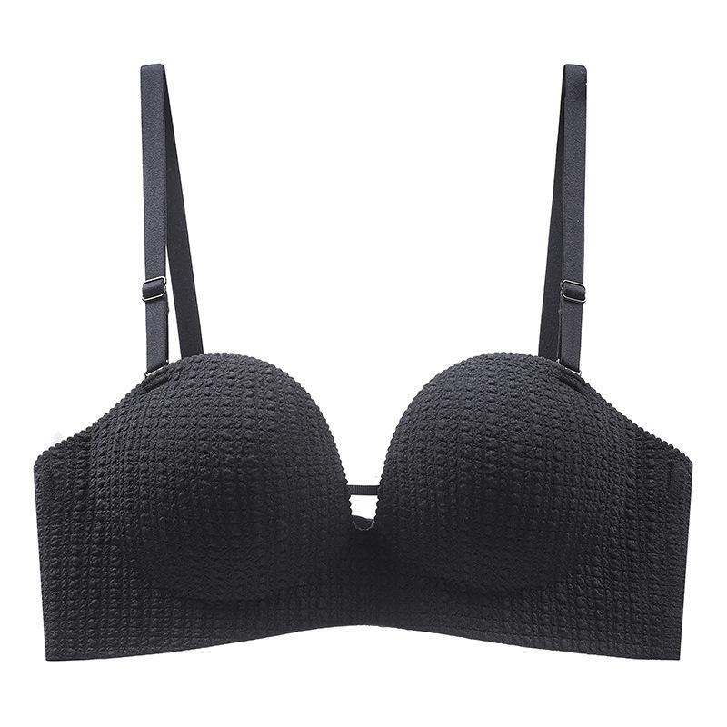Nahtloser Push-Up-BH für Damen: Verbesserter Halt, Ohne Bügel, Auslaufschutz, Feste Schale, Seitenhalt, Einteiler-Design.