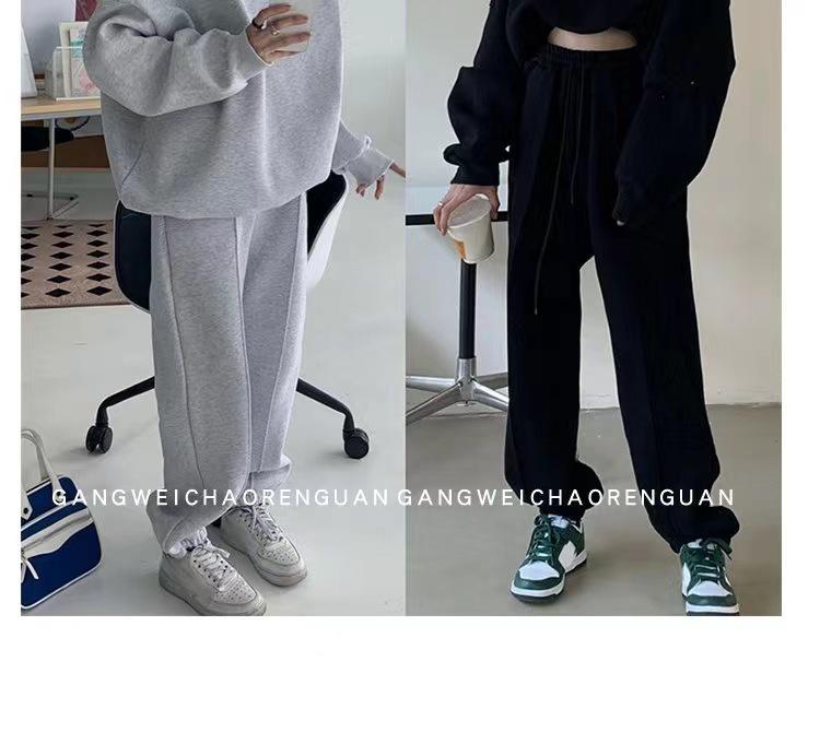 Conjunto de Sudadera Holgada y Pantalones de Chándal para Mujer Estilo Callejero Otoño/Invierno 2025