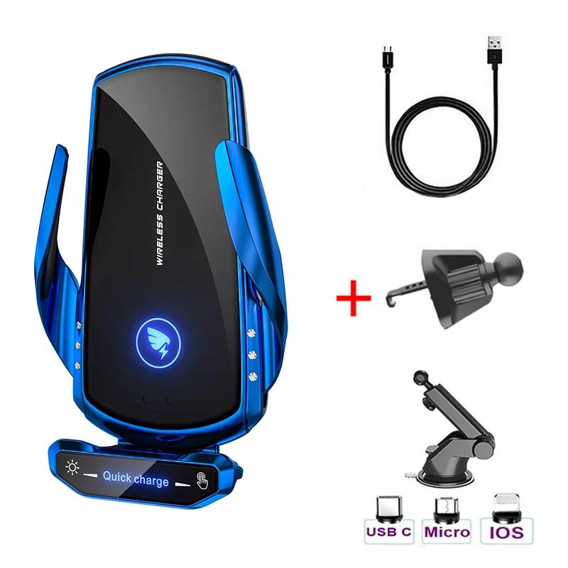 100W Uchwyt Samochodowy na Telefon Ładowarka Bezprzewodowa Szybkie Ładowanie Dla iPhone 11 12 Pro Xiaomi Samsung Magnetyczna Bezprzewodowa Ładowarka Samochodowa