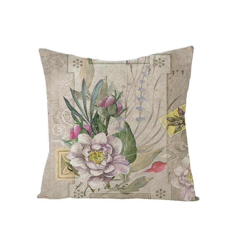 New Retro Flower Pillow Cover Polyester Home Pillow Living Room Sofa Cushion Cushion