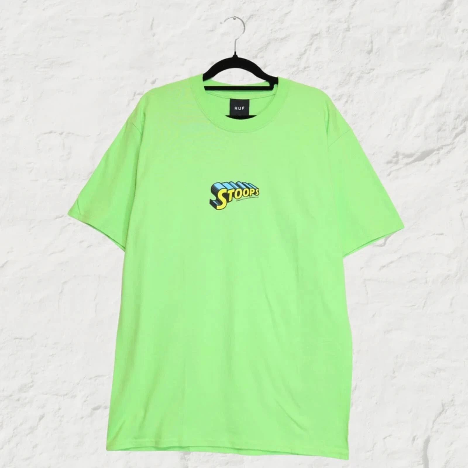 HUF Stoops Graphic T-Shirt – Green – Streetwear Tee – Skate Logo Casual – Size M L