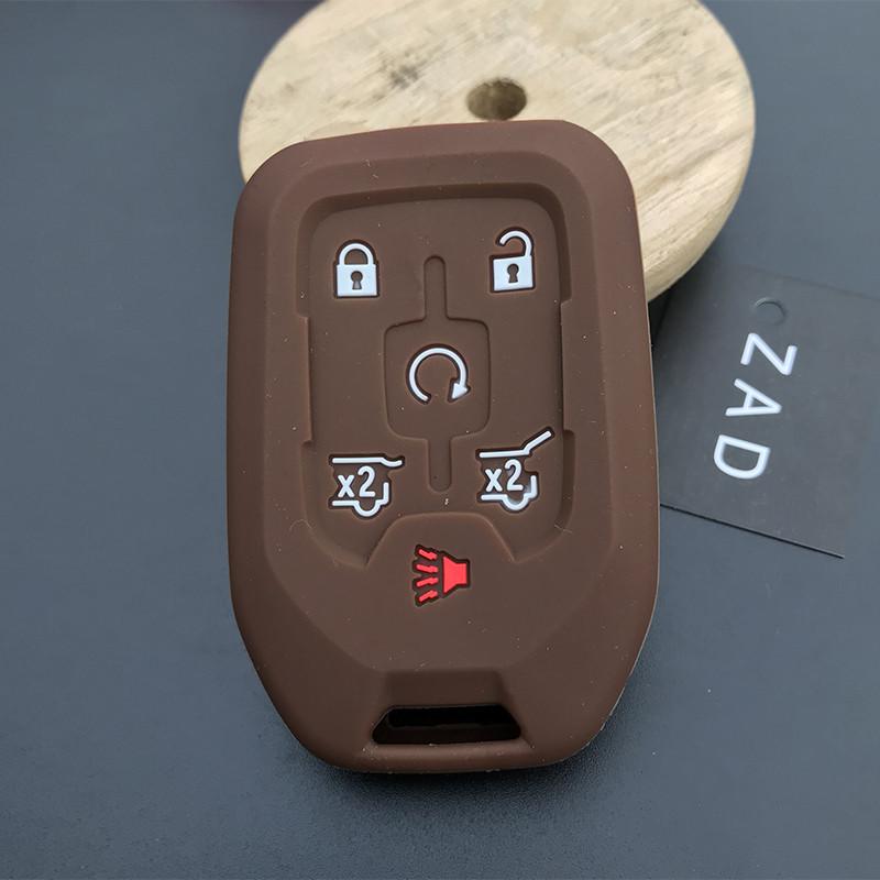 Silicone Car Key Cover Case For Chevrolet Camaro 2015 2016 GMC Yukon Suburban Tahoe Smart 6 Buttons Auto Accessories