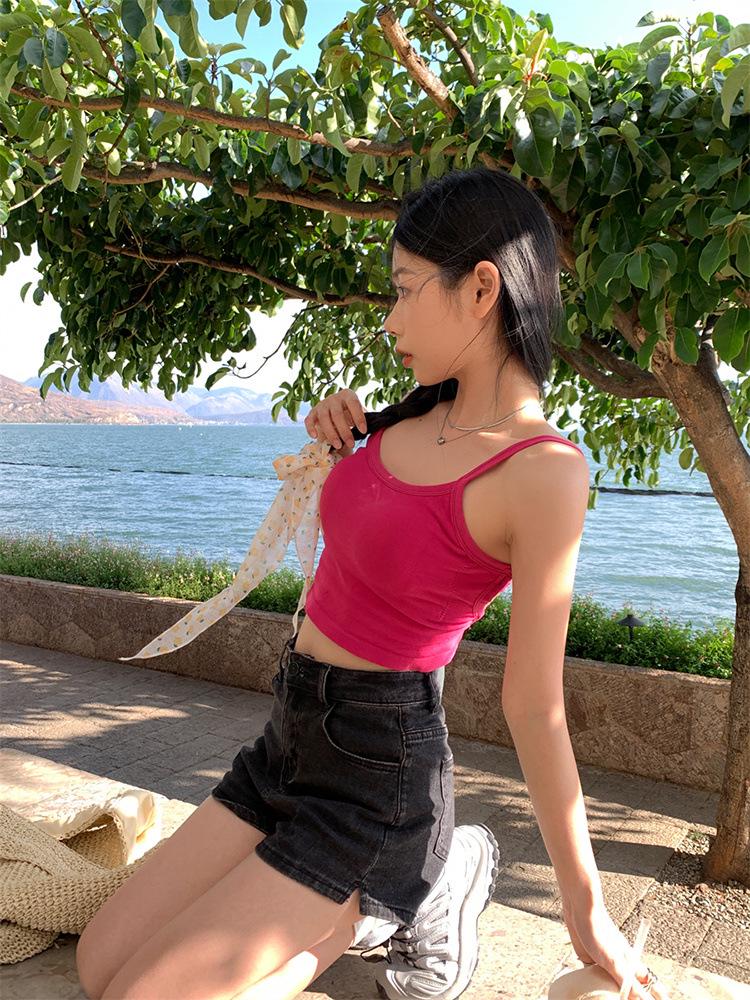 Women's Spicy Summer Slim Fit Backless Camisole with Chest Pads