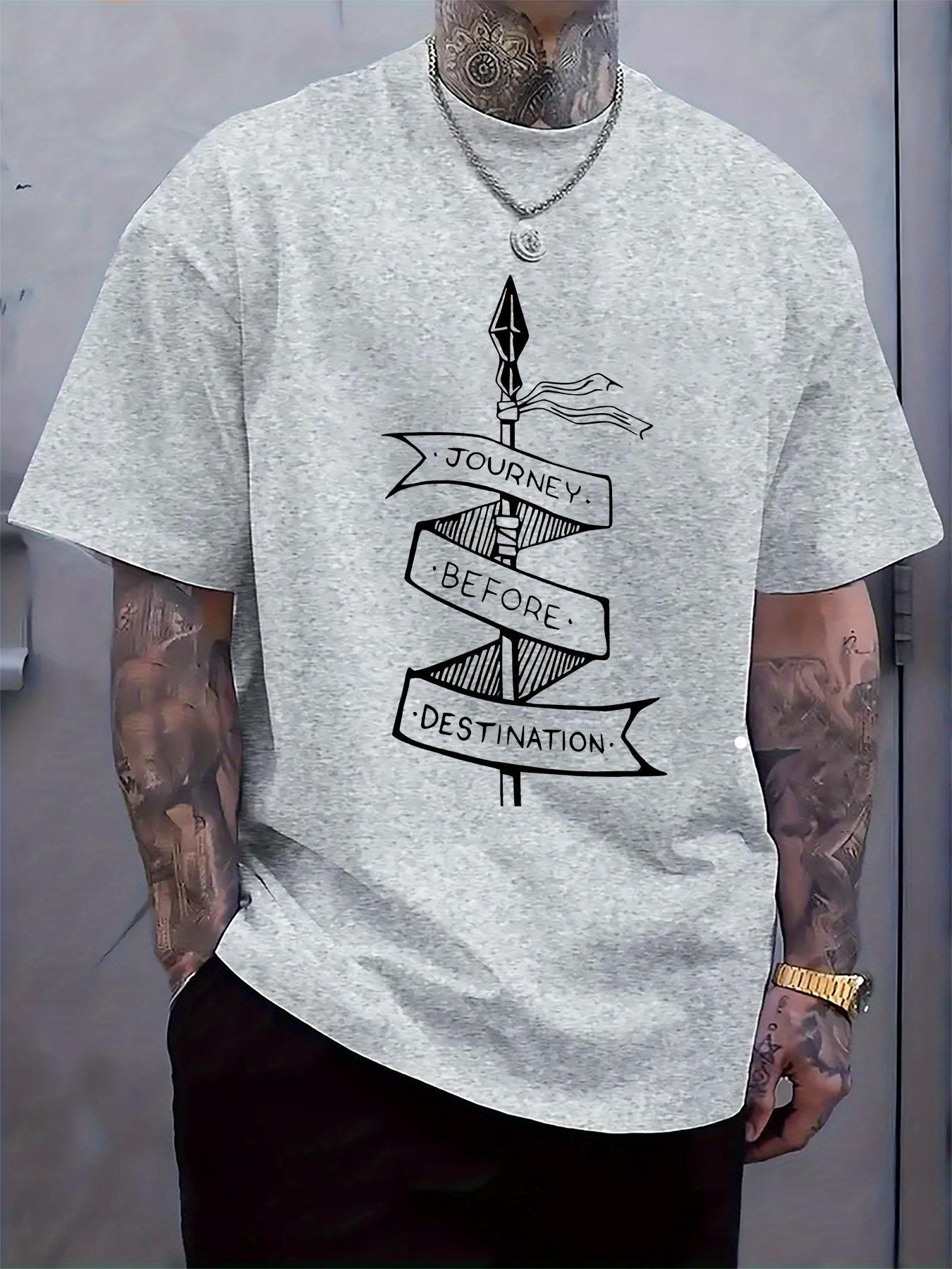 Inspirational Journey Graphic Tshirt - Casual Crew Neck S... XXXL