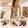 Boho Wooden Beaded Long Necklace Collar Decoration Female Jewelry Neck Accessories Ethnic Style Handmade Pendant Sweater Chain