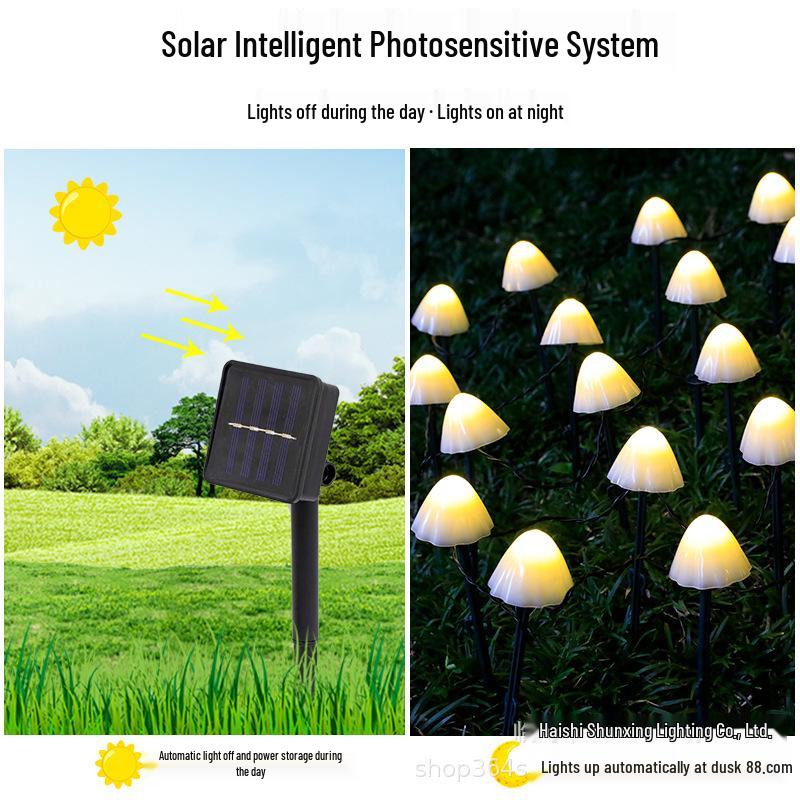 LED Solar Pilz Lichterkette - Outdoor Hof Feiertagsdekoration