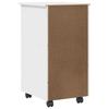 Rollcontainer mit Rädern Weiß 34 x 39 x 65,5 cm Massivholz Kiefer