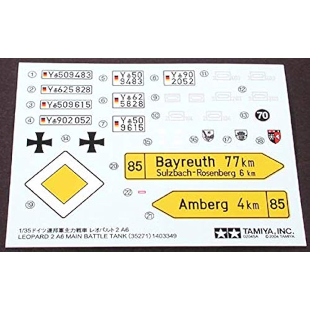 Tamiya 1/35 Military Miniature Series No. 271 Bundeswehr Main Battle Tank Leopard 2 A6 Plastic Mo...