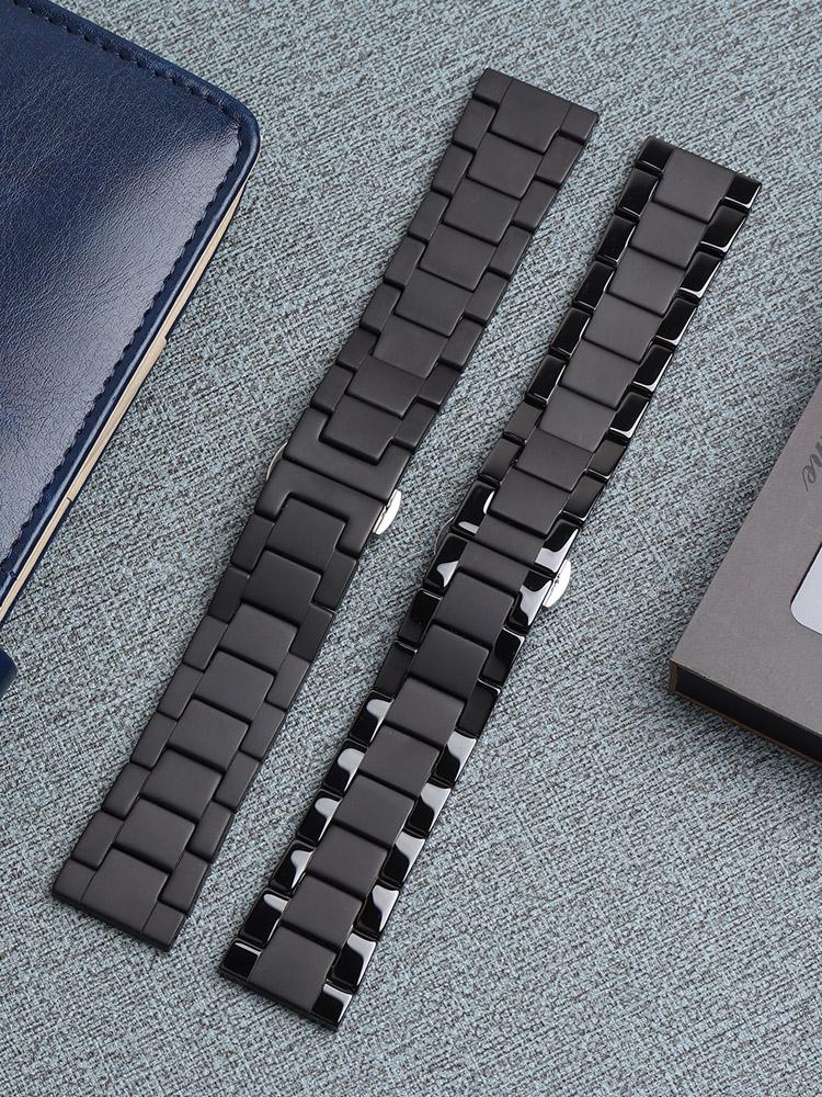 Ceramic Watch Band For Huawei Watch GT 2 Strap Quick Release Bar Watchband 18mm 20mm 22mm Watch Bracelet Matte Black Color