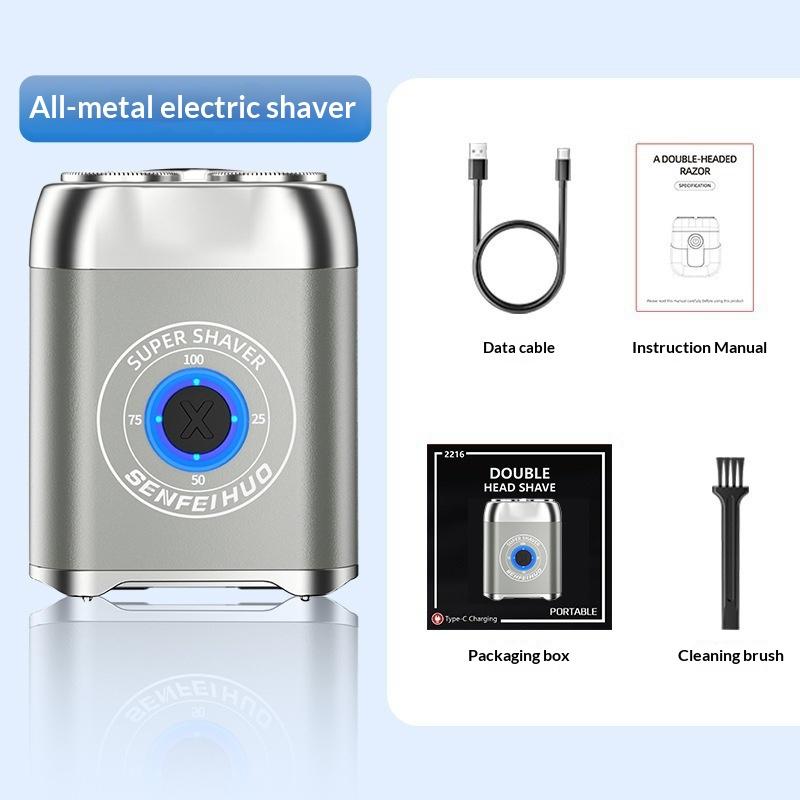 New shaver mini shaver electric rechargeable men's portable LCD razor double head two head beard knife
