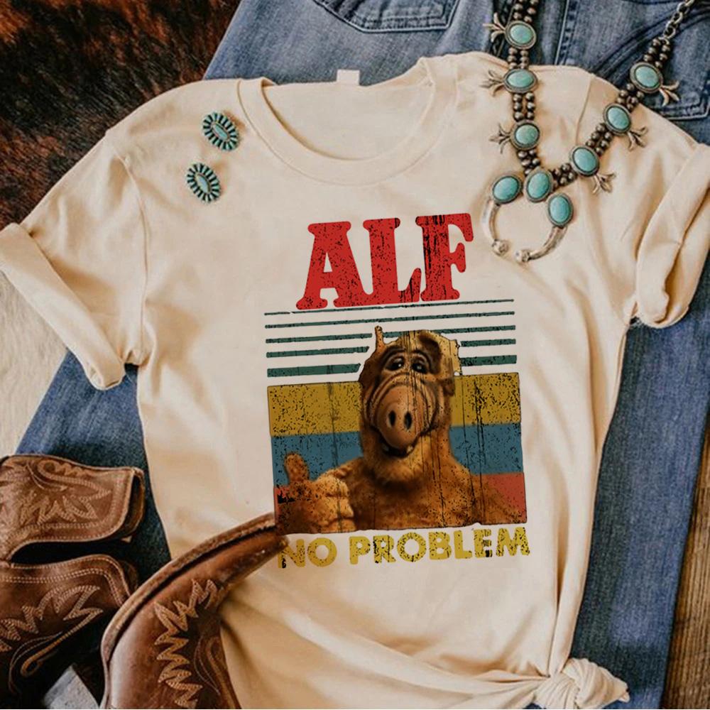 Alf T-Shirt Damen Anime Unisex T-Shirt Mädchen Streetwear Designer Anime Kleidung XL