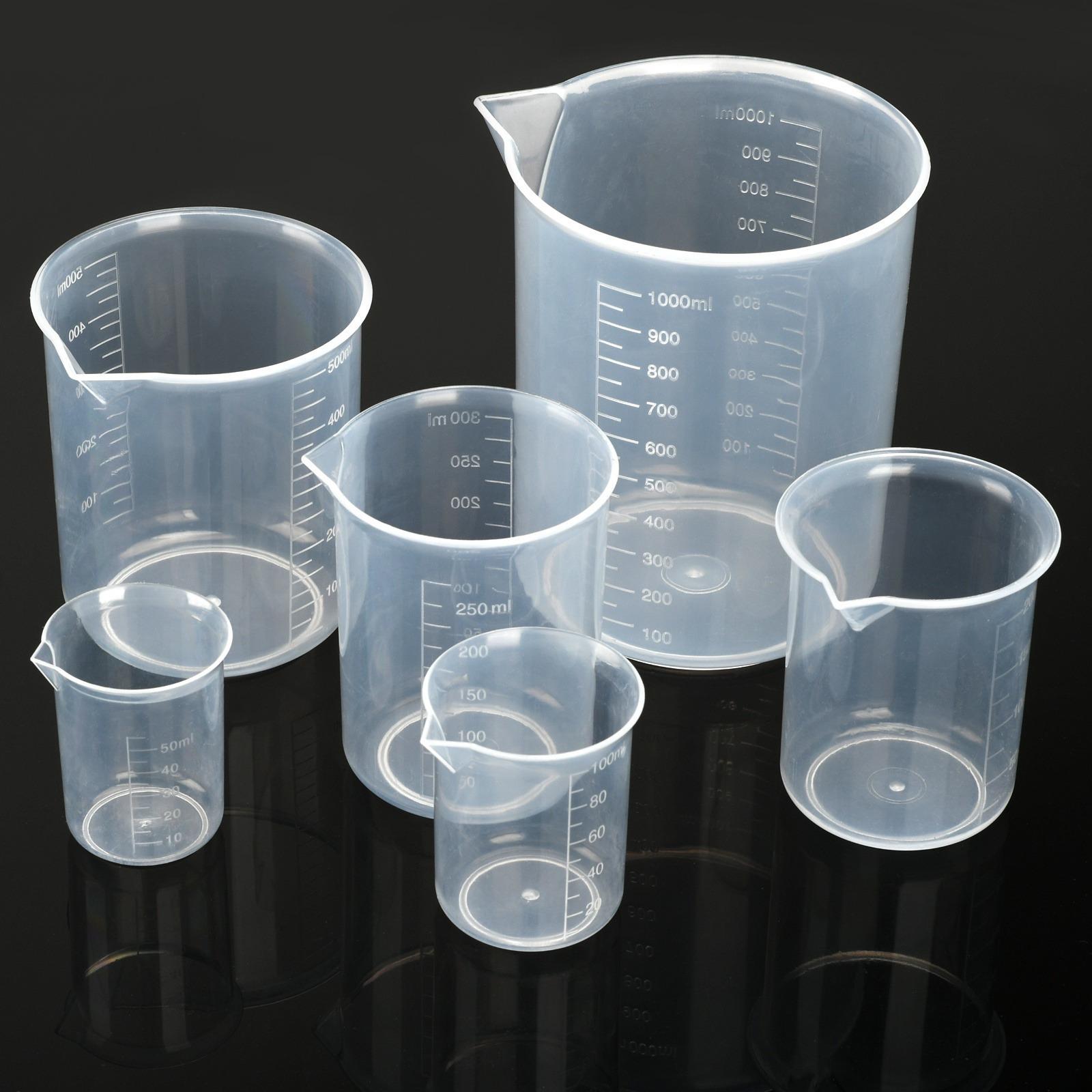 

6 шт./набор Градуированный мерный стакан Шкала объема Лабораторный стакан Прозрачный мерный стакан для смешивания Кухонная выпечка 6pcs a set
